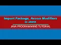 Java Import Package Access Modifiers Tagalog Filipino