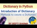 Dictionary in Python Methods to create a Dictionary Python Tutorial for Beginners Class XI