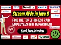 Java 8 Stream API Interview Questions Find Top 3 Highest Paid Employees in IT Department using Java