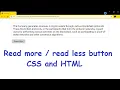Read more read less button CSS and HTML