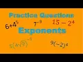 Positive Negative Exponent Practice Questions Simplifying Math