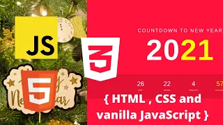 TUTO Countdown timer to new year 2021 HTML CSS and vanilla JavaScript
