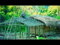 Young Single Mother Builds a New Kitchen by Hand Next to Her Bamboo House in the Forest