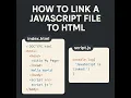 How to Link a JavaScript File to an HTML File