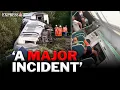 Shocking footage shows inside of HORROR train derailment after two severely injured