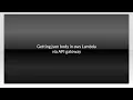 Getting json body in aws Lambda via API gateway