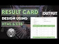 Result Card Design Using HTML CSS Table Tag Only Frontend Work