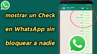 Como mostrar un Check en WhatsApp sin bloquear a nadie quitar el doble check azul de WhatsApp