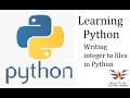 How to write integer values to a file in Python file operations in Python writing to a file