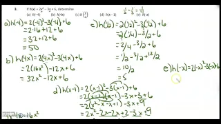 MCR3U HW 1 2 Functions and Function Notation