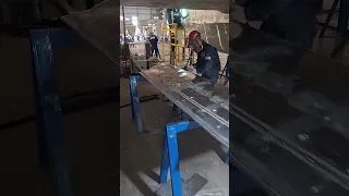 Daggerboard garden under a performance catamaran #aluminiumfabrication #shipbuilding #welding