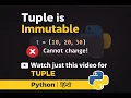 11 - Python A to Z Hindi Python Tuple Explained from Scratch Immutable Data in Python