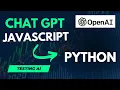 Using Chat GPT to convert Javascript code to python Testing AI