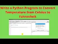 Python Program to Convert Celsius to Fahrenheit Conversion