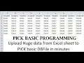 PICK BASIC Programming Upload data to DBfile from excel sheet Mass update from excel