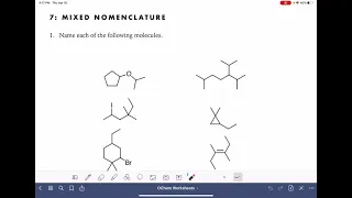 8a Mixed organic nomenclature practice