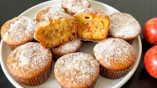Prendi 2 mele e 1 uovo e prepara questi MUFFIN morbidi e soffici ! Pronti in 15 minuti 🍎🧁