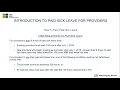 Introduction to Paid Sick Leave for Providers