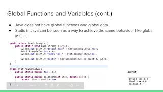 Object Oriented Programming Differences between C and Java