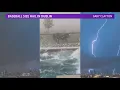 Bull escaping large hail in Dublin Texas