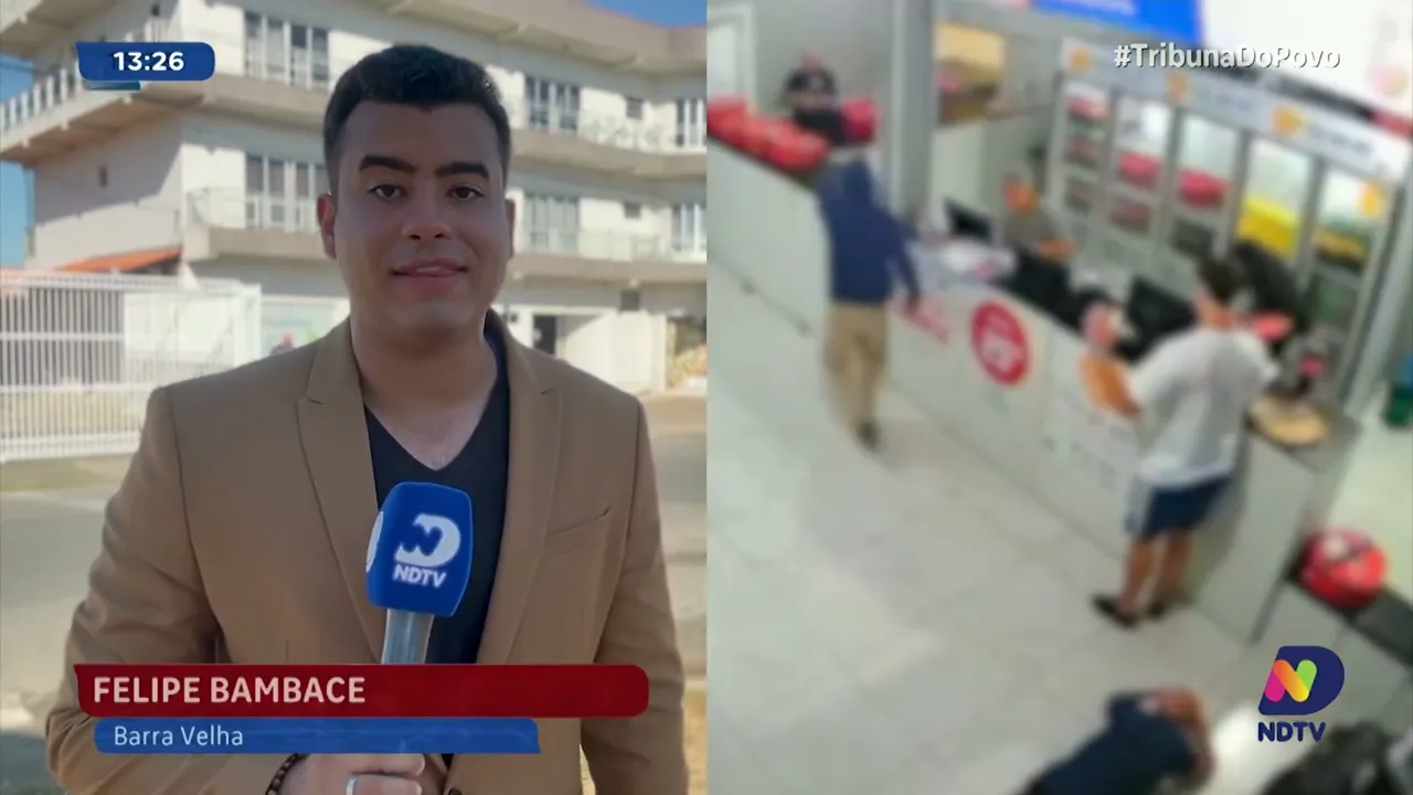 Câmeras flagram assalto violento a pizzaria em Barra Velha