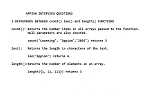 Difference between count len length Appian Interview Questions