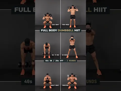 Full Body Dumbbell HIIT 🔥 6 Moves, No Bench