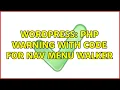 Wordpress PHP warning with code for nav menu walker
