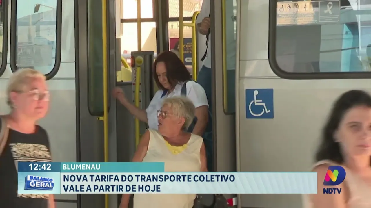 Nova tarifa do transporte coletivo vale a partir de hoje em Blumenau
