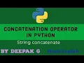 Concatenation operator String concatenate O level Deepak G Hindi English