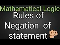 negation of a statement mathematical logic class 12 in hindi
