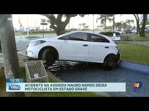 Motociclista fica em estado grave após acidente na Avenida Mauro Ramos