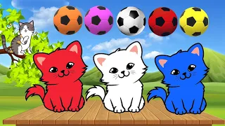 القطط الملونة والكرات الملونة لتعليم الاطفال الألوان باللغة العربية فيديو تعليم الالوان للاطفال 