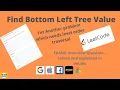 Leetcode 513 Find Bottom Left Tree Value Medium Level Tree problem Java Solution