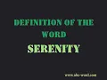 Definition of the word Serenity