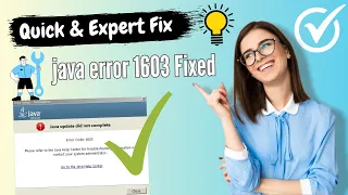 Java Error Code 1603 Fix 2026 How to Fix Java Install Did Not Complete Error Code 1603