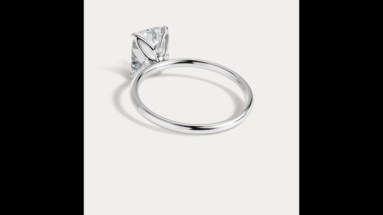 Sybil丨Elongated Cushion Lab Diamond Hidden Accent Solitaire Engagement Ring