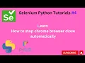 4 How to stop chrome browser close automatically Python Selenium