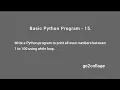 EP 15 Language Python Basic Program I go2collage