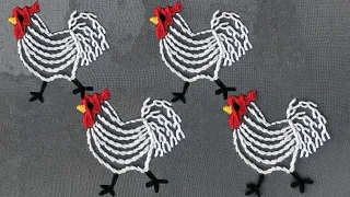 Hand Embroidery: Rooster Embroidery - Embroidery For Beginners - Embroidery For Kids