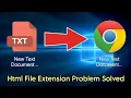 Html file extension not working Html File not opening on browser text document extension problem