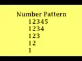 Number pattern Program 2 in Java java interview question