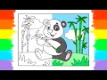How to Draw and Color Cute Panda Coloring Page