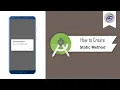 How to Create Static Method in Android Studio StaticMethod Android Coding