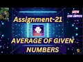 Average of Given numbers Assignment-21 CCBP NxtWave CCBP 4 0 Telugu Python Coding Python