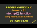 strcmpi function Lesson - 61 C in Hindi
