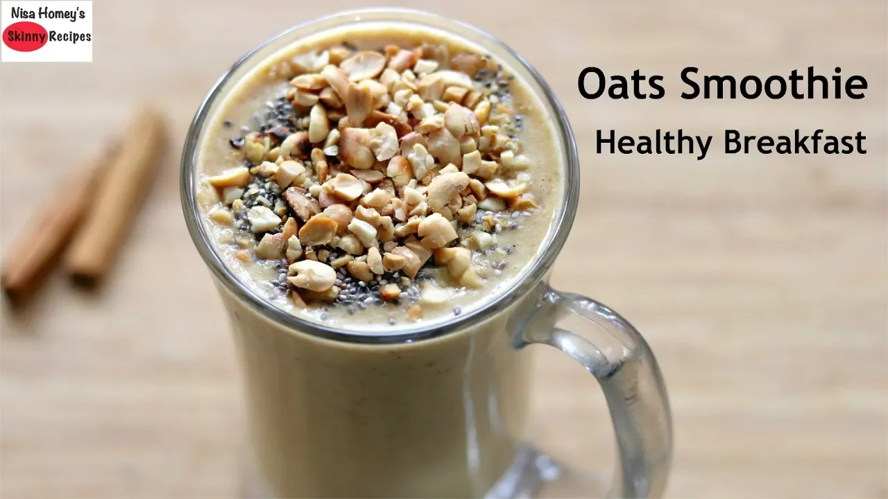 Oats Breakfast Smoothie Recipe - Oats Recipes For Weight Loss - Vegan (No Milk)   Skinny Recipes