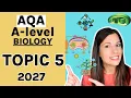 Entire Topic 5 AQA A-level Biology - Review Photosynthesis Respiration Energy Transfer