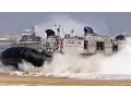U S Navy Hovercraft - LCAC Lands on Korean Beach
