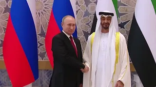 Sheikh Mohammed Bin Zayed Al Nahyan UAE President Receives Russian President Vladimir Putin 